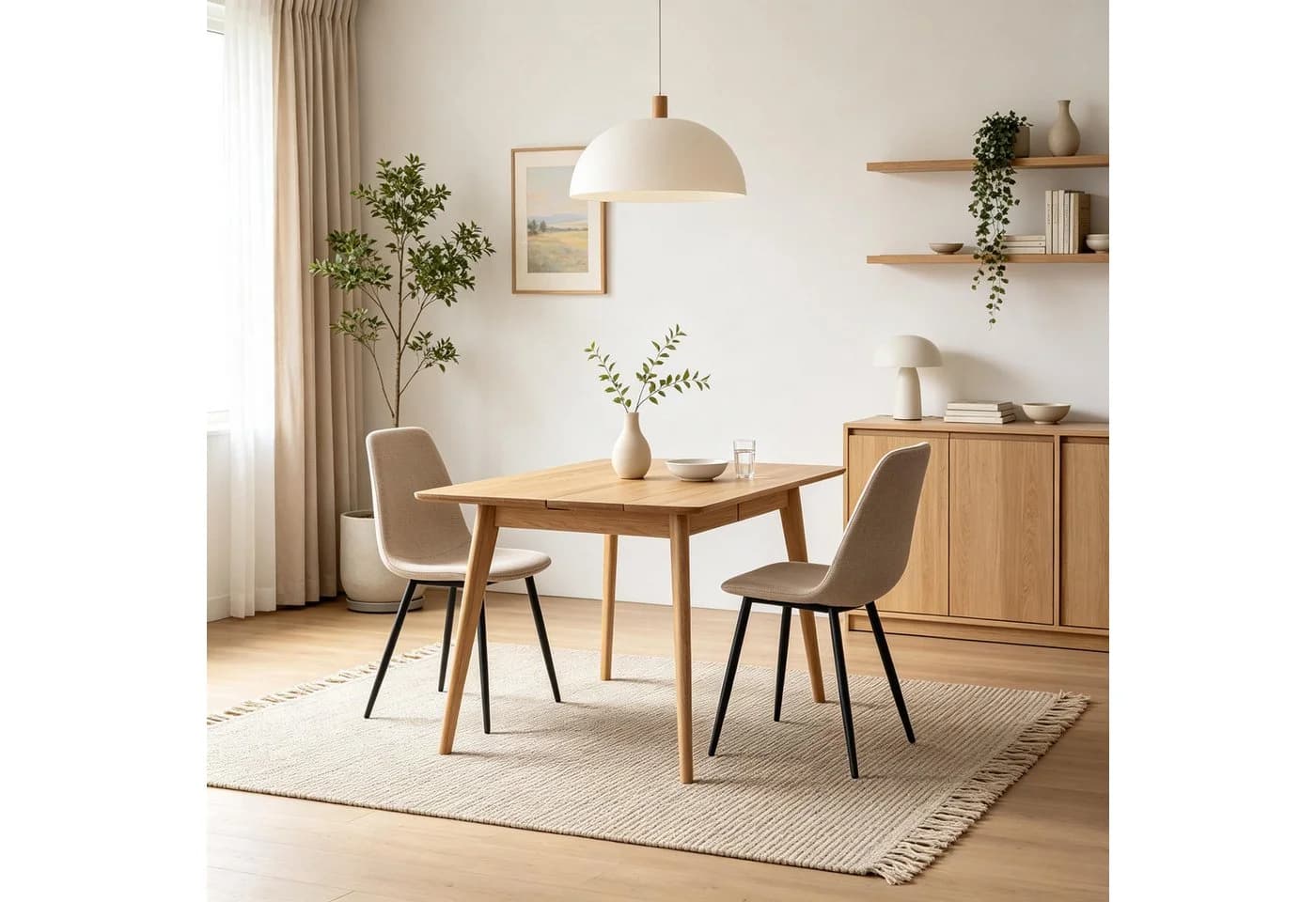 WILLIAMSPACE Esszimmerstuhl Zoe 2er-Set Beige/Weiß Stoff Metall - Bild 4