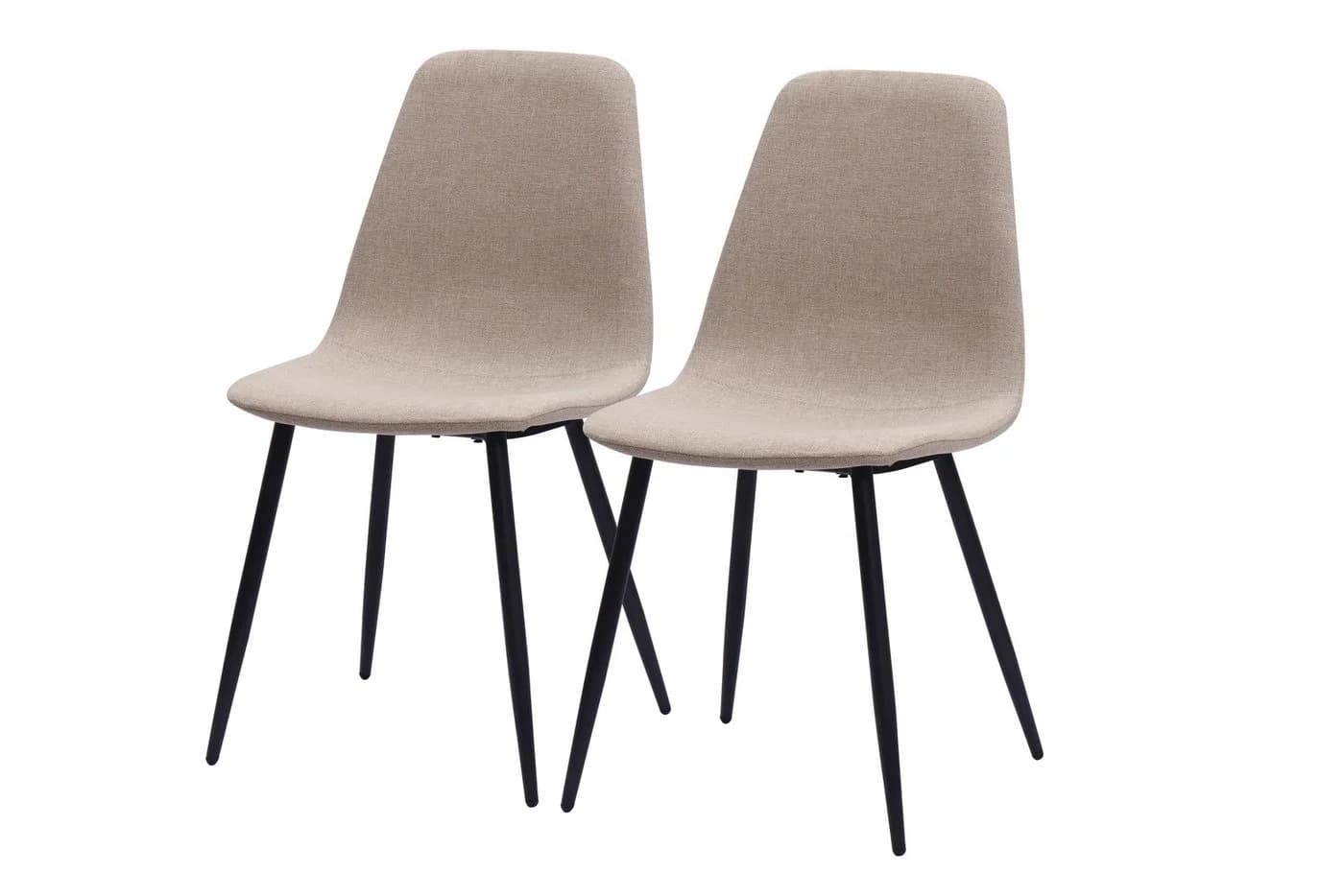 WILLIAMSPACE Esszimmerstuhl Zoe 2er-Set Beige/Weiß Stoff Metall - Bild 5