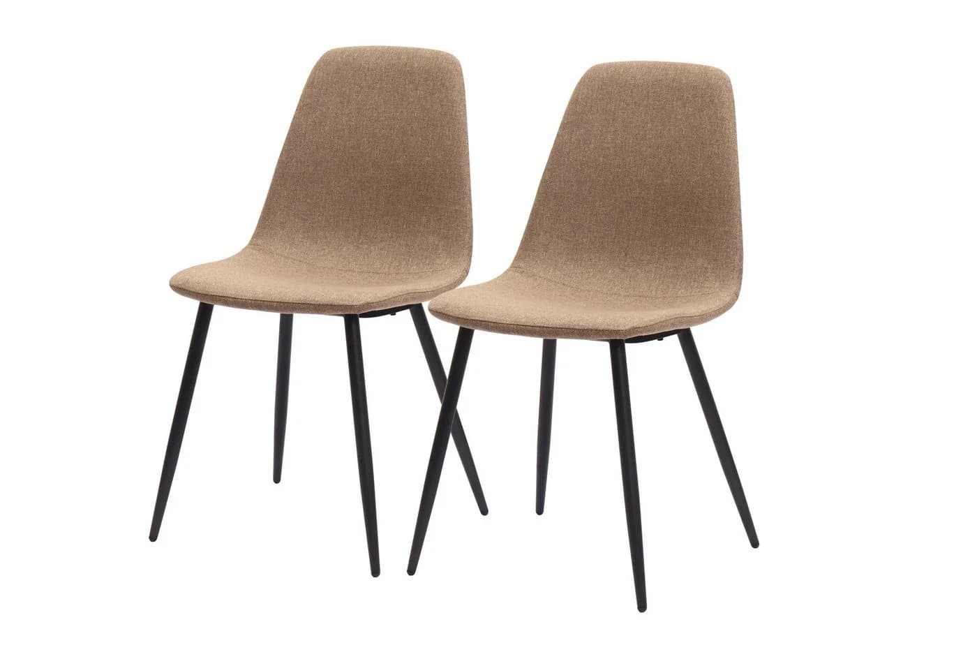 WILLIAMSPACE Esszimmerstuhl Zoe 2er-Set Braun Metallbeine Stoffpolsterung - Bild 5