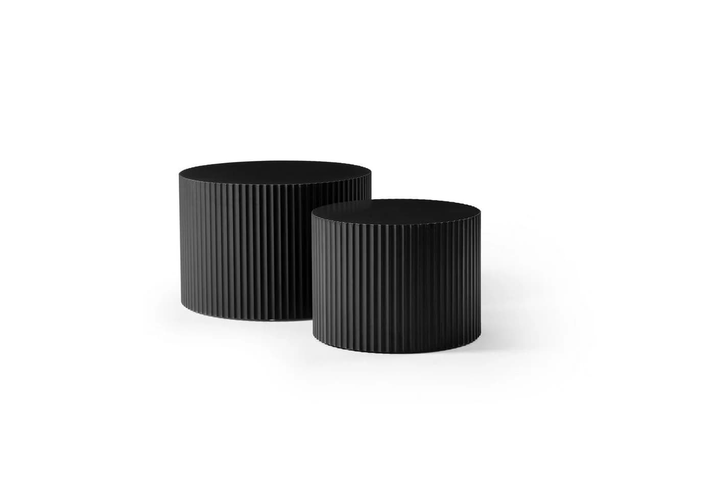 WILLIAMSPACE Couchtisch Set Schwarz MDF Rund ineinander schiebbar - Bild 5