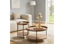 WILLIAMSPACE Runder Couchtisch 2 Ebenen Echtholzfurnier Braun Bild 1