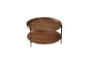 WILLIAMSPACE Runder Couchtisch 2 Ebenen Echtholzfurnier Braun Bild 5