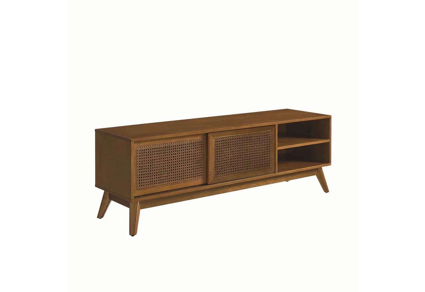 WILLIAMSPACE TV-Schrank Lumen Rattan Echtholzfurnier Schiebetüren Braun - Bild 3