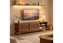 WILLIAMSPACE TV-Schrank Lumen Rattan Echtholzfurnier Schiebetüren Braun Bild 4