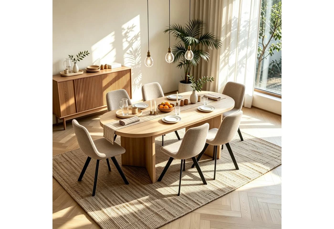 WILLIAMSPACE Essgruppe 7-tlg. Oval Ausziehbar Braun - Bild 2