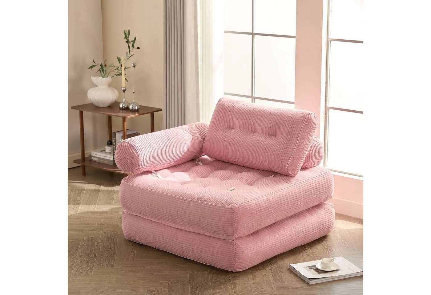 LITBIRD Schlafsofa faltbar 4-in-1 Multifunktionssofa Rosa - Bild 2
