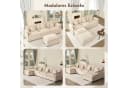 LITBIRD U-förmiges Ecksofa 3-Sitzer mit Hocker Beige Leinen Bild 1