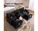 LITBIRD U-förmiges Ecksofa mit Hocker Chenille Schwarz Bild 3