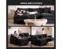 LITBIRD U-förmiges Ecksofa mit Hocker Chenille Schwarz Bild 5