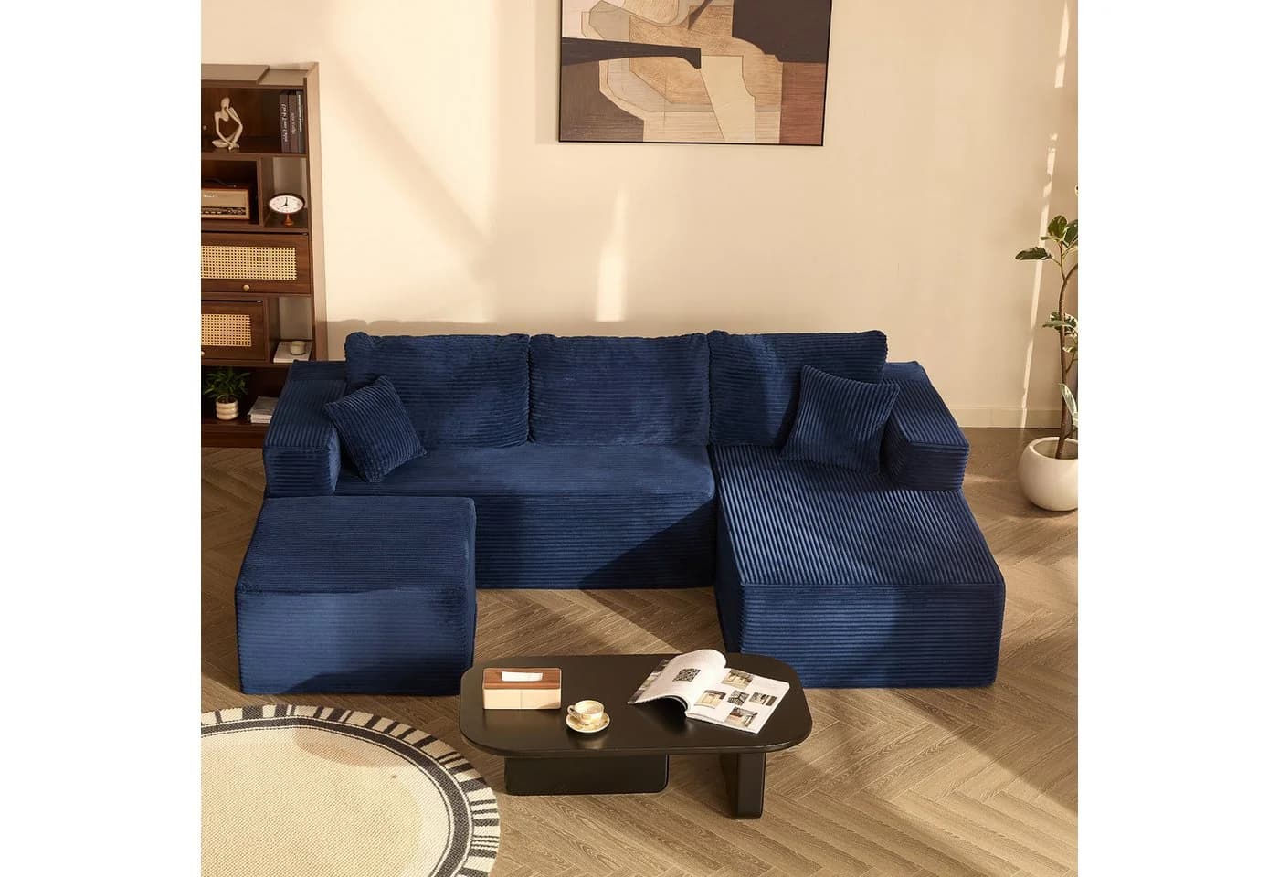 LITBIRD Ecksofa U-förmig mit Recamiere und Schlafsofa-Funktion - Bild 2