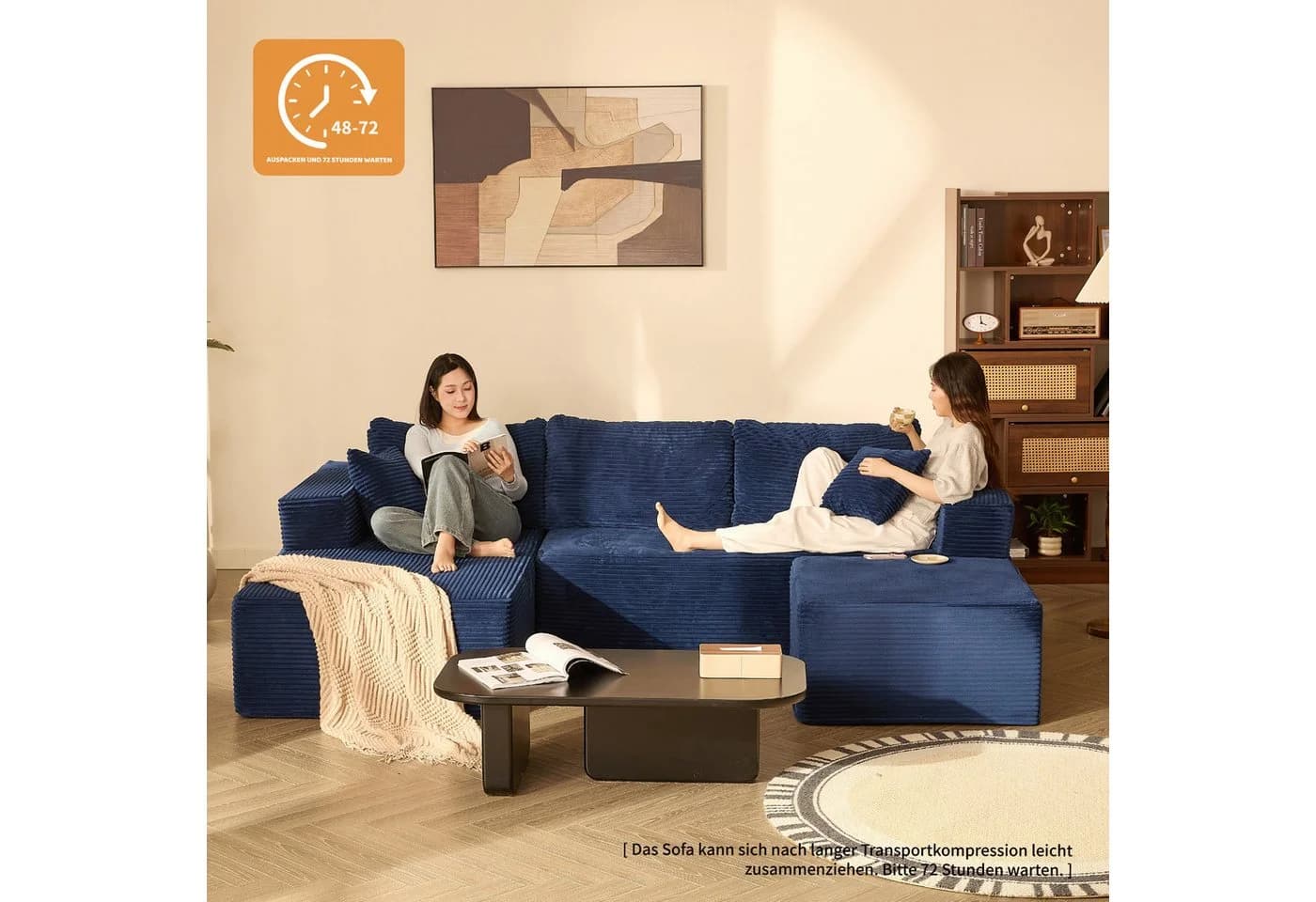 LITBIRD Ecksofa U-förmig mit Recamiere und Schlafsofa-Funktion - Bild 3