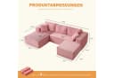 LITBIRD Ecksofa U-förmig Rosa Cordstoff Schlafsofa Bild 1