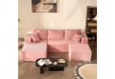 LITBIRD Ecksofa U-förmig Rosa Cordstoff Schlafsofa Bild 2
