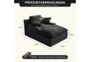 LITBIRD Chaiselongue Loungesofa Schwarz Cordstoff mit Schlaffunktion Bild 1