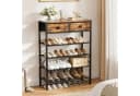 FABATO Schuhregal 5-stufig mit Schubladen & Holzplatte Rustikal Braun Bild 1