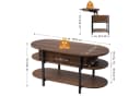 FABATO Couchtisch Oval Höhenverstellbar Braun Modern Bild 1