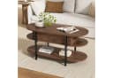 FABATO Couchtisch Oval Höhenverstellbar Braun Modern Bild 3