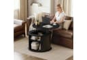 FABATO Runder Couchtisch Schwarz mit Lift-Funktion & Stauraum Bild 3