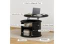 FABATO Runder Couchtisch Schwarz mit Lift-Funktion & Stauraum Bild 5