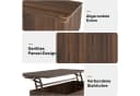 FABATO Lift-Couchtisch 106 cm Braun Holz-Optik Mid-Century Bild 5