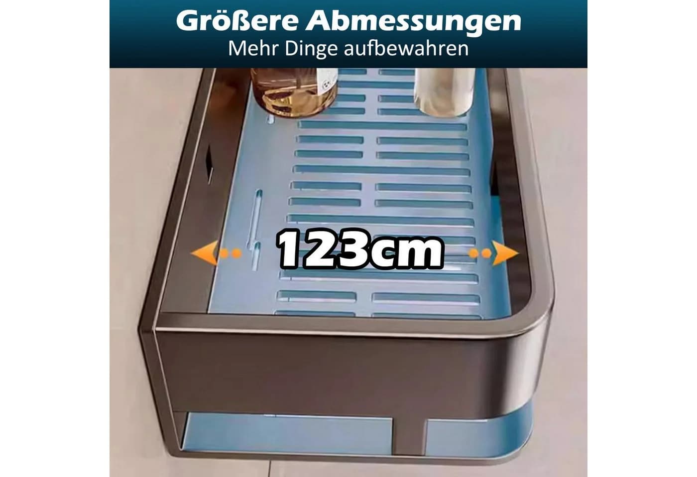 Luckice Duschablage Edelstahl Eckregal, Ohne Bohren, 30/40/50cm, Schwarzes Aufbewahrungsregal für Bad und Küche - Bild 4
