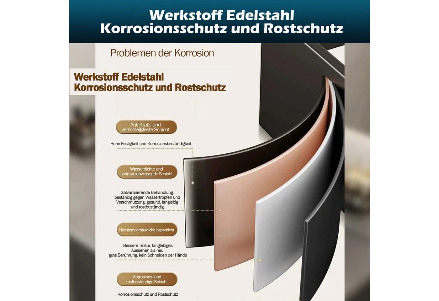 ibettertec Duschablage Edelstahl Eckregal ohne Bohren - Bild 5