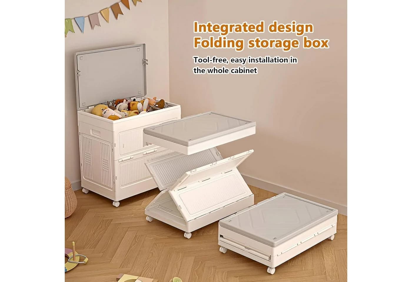 Luckice Aufbewahrungsbox mit Rädern 85L
