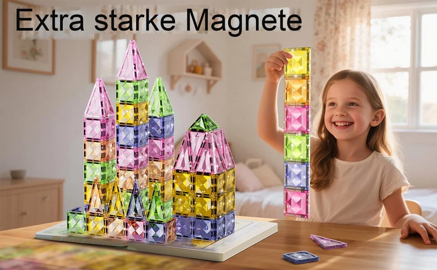 Luckice Magnetische Bausteine Magnetspielzeug Kinder 3Jahre Magnetspielbausteine - Bild 3