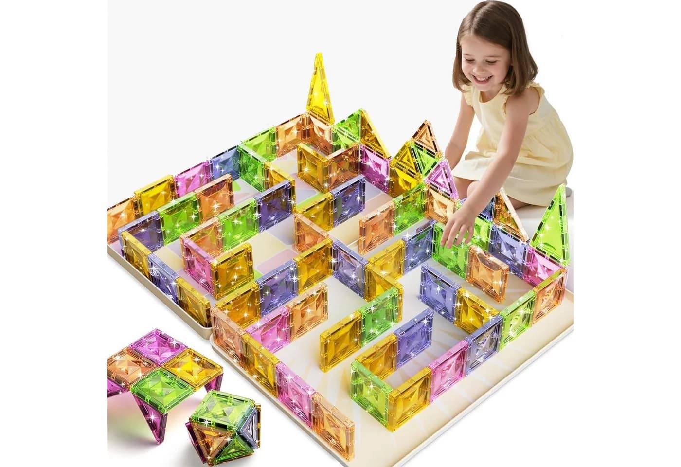 ibettertec Magnetische Bausteine 78-tlg. Transparent Bunt - Bild 2