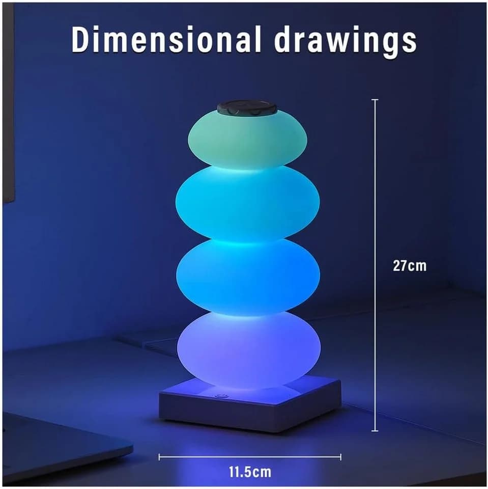 Luckice LED Nachttischlampe RGB Touch-Tischlampe Süßigkeitenkürbis-Design - Bild 3