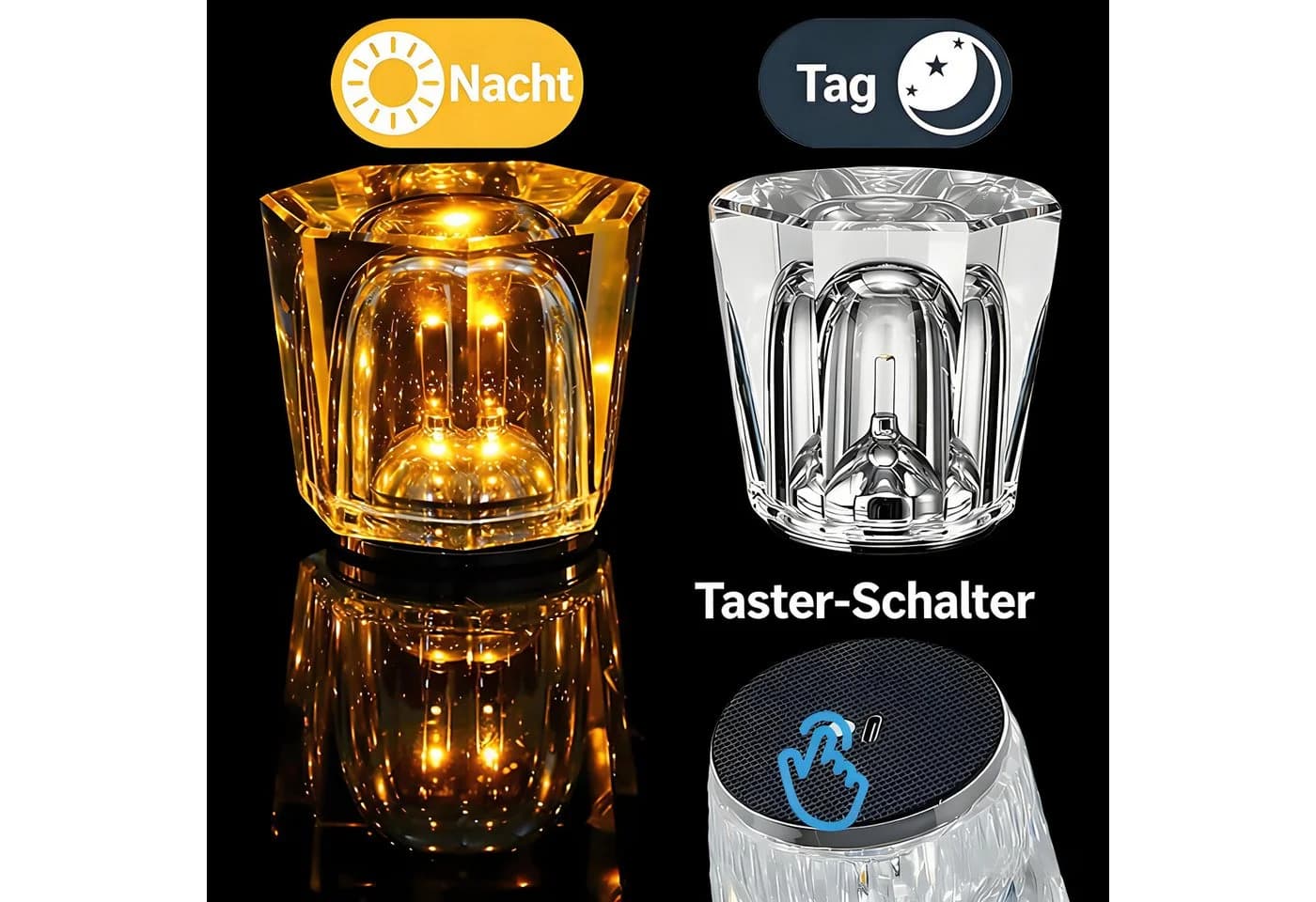 Luckice LED Kristalllampe kabellos wiederaufladbar - Bild 4