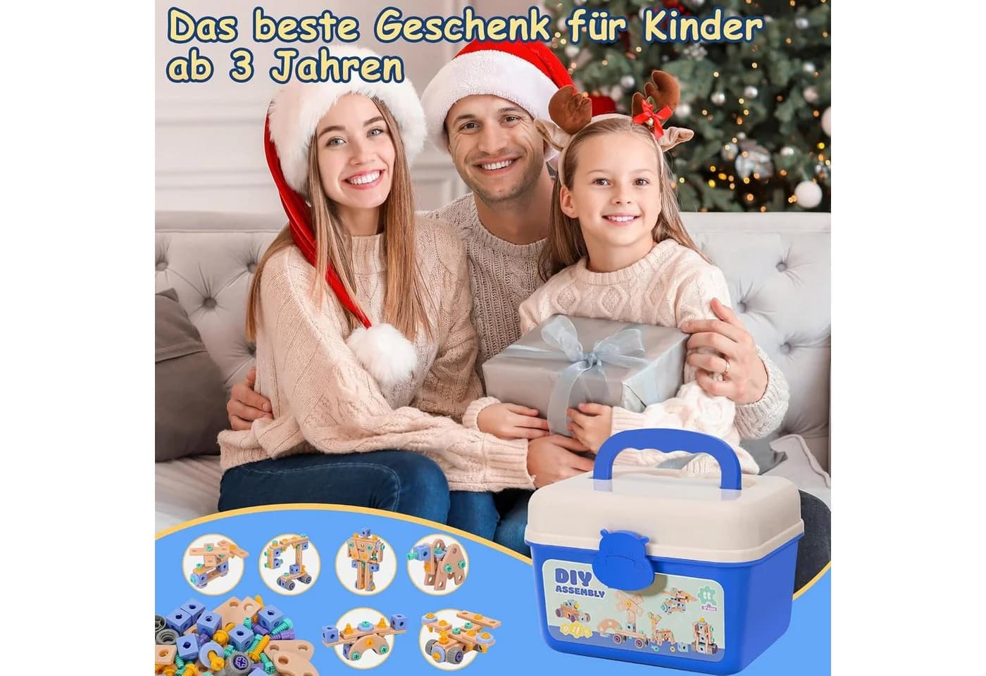 Luckice Lernspielzeug magnetische Bausteine 160-tlg. Blau - Bild 3