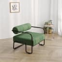 Luckice Loungesessel Grün Corduroy Metallgestell Modern Bild 1