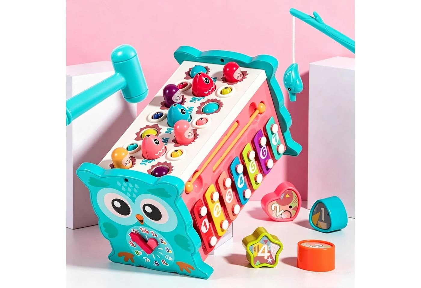 Luckice Montessori Lernspielzeug 4-in-1 Holzspielzeug ab 1 Jahr - Bild 2