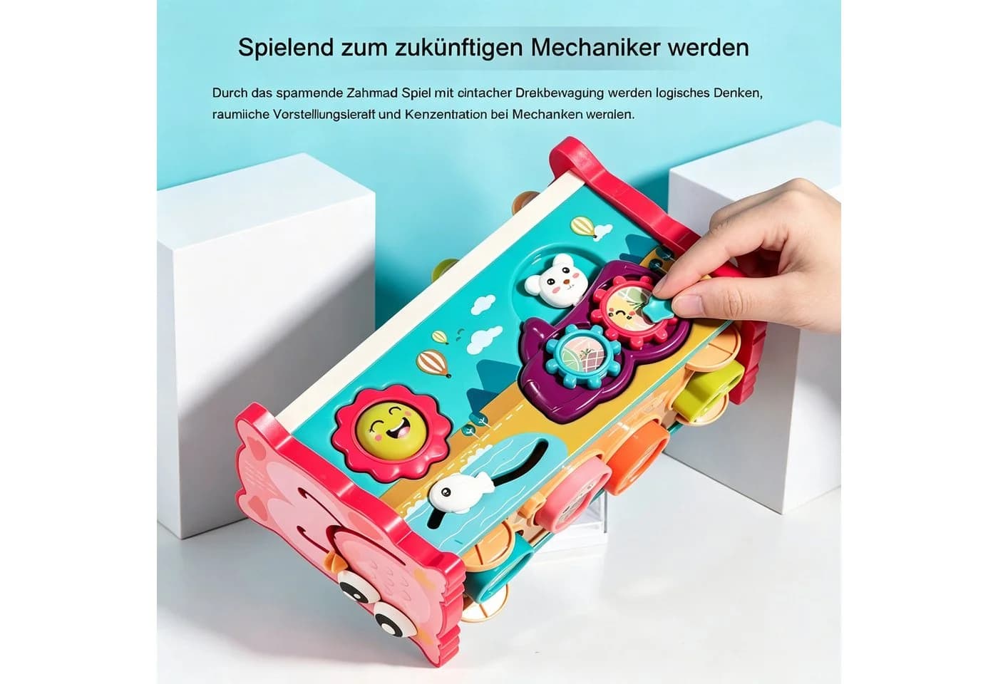 Luckice Montessori Lernspielzeug 4-in-1 Holzspielzeug ab 1 Jahr - Bild 4