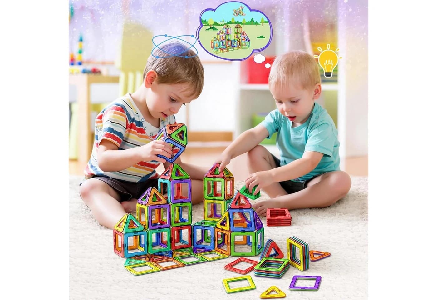 Luckice Magnetische Bausteine Set 120 St. Bunt