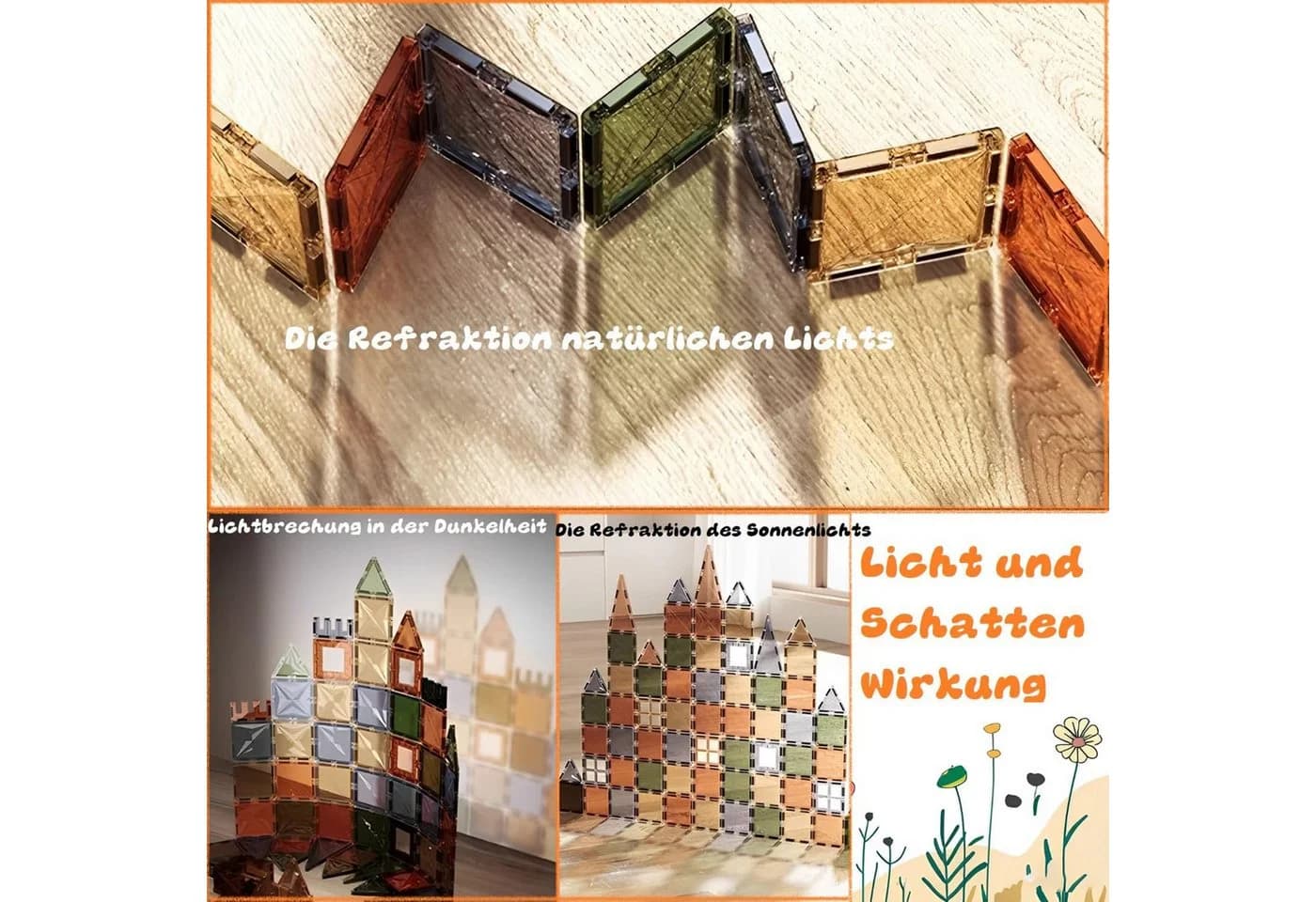 Luckice Magnetische Bausteine Set 78-tlg. Bunt STEM-Lernspielzeug - Bild 4