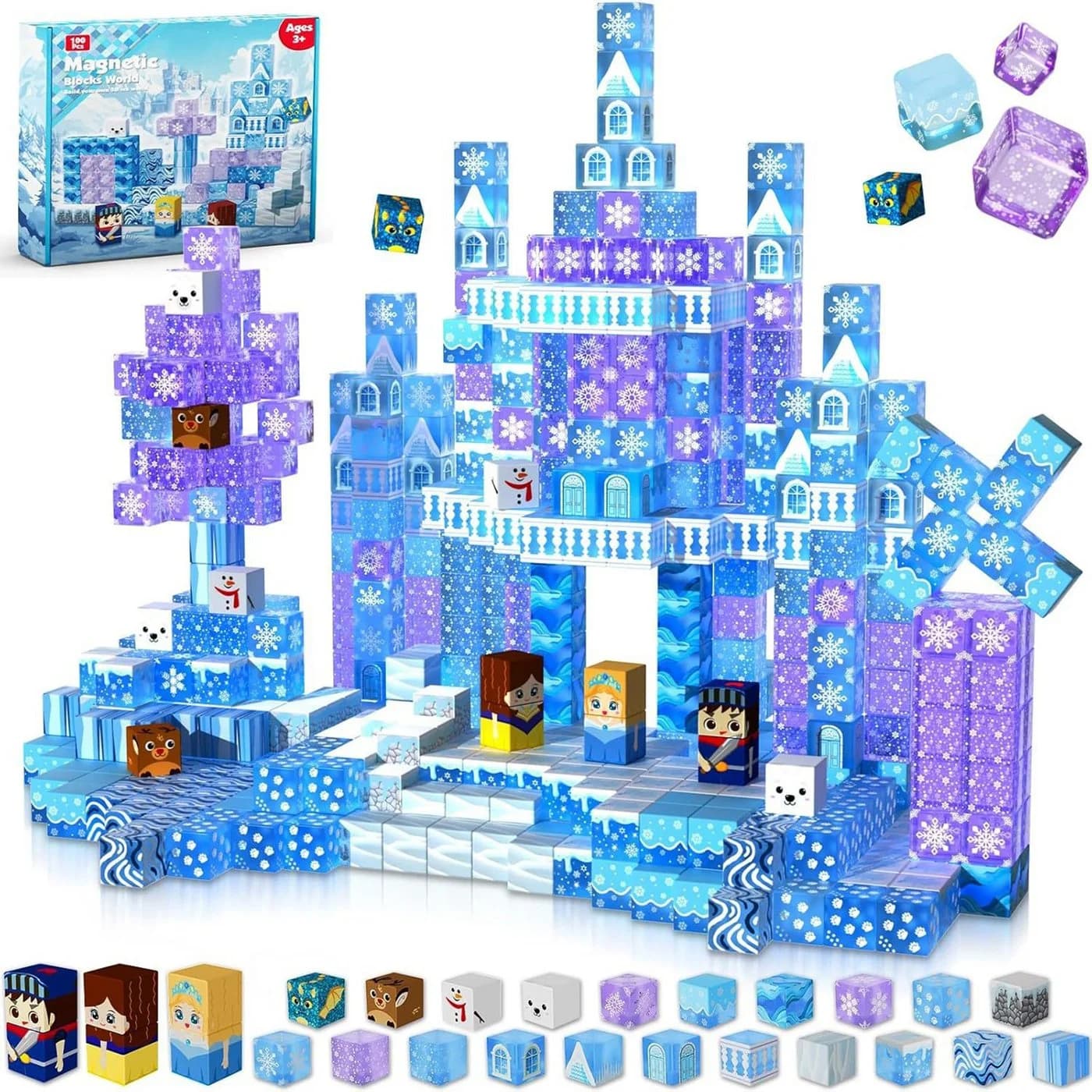 Luckice Magnetische Bauklötze 100 St. Transparent Frozen Stil - Bild 2