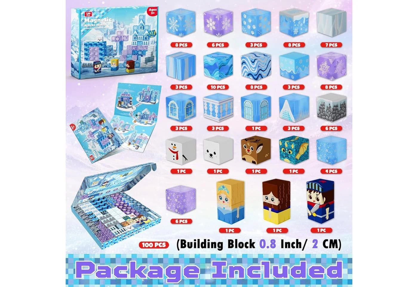 Luckice Magnetische Bauklötze 100 St. Transparent Frozen Stil - Bild 5