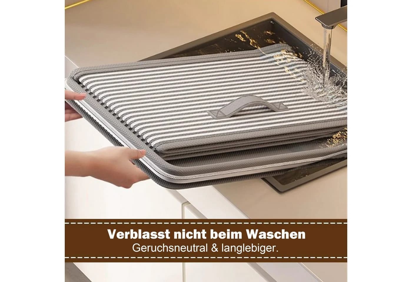 Luckice Aufbewahrungsbox Grau Faltbar mit Reißverschluss - Bild 5