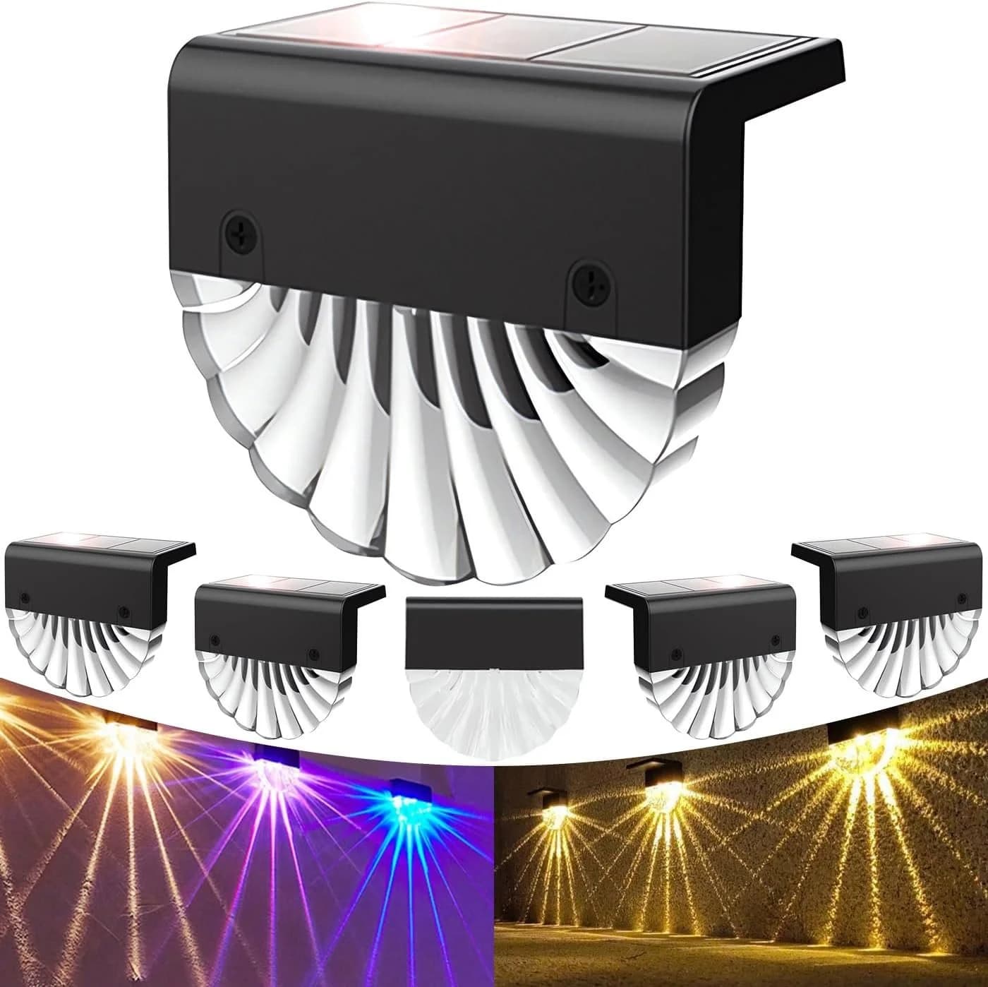 Luckice Solarleuchte Außen 2er Set Schwarz Acryl IP65 - Bild 2