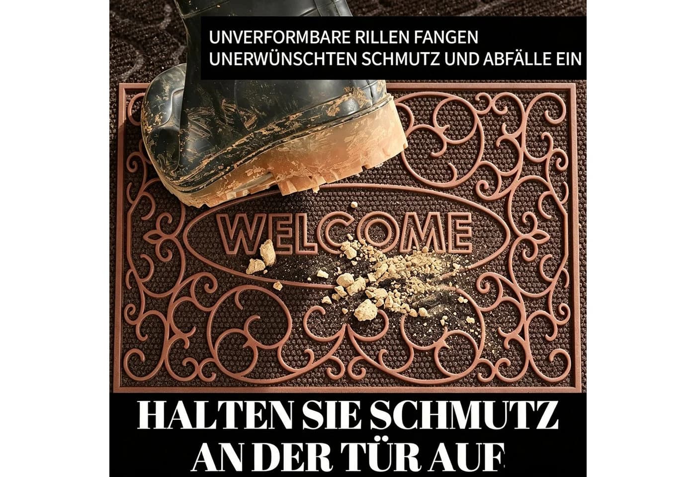 Luckice Fußmatte Kokosfasern antibakteriell braun