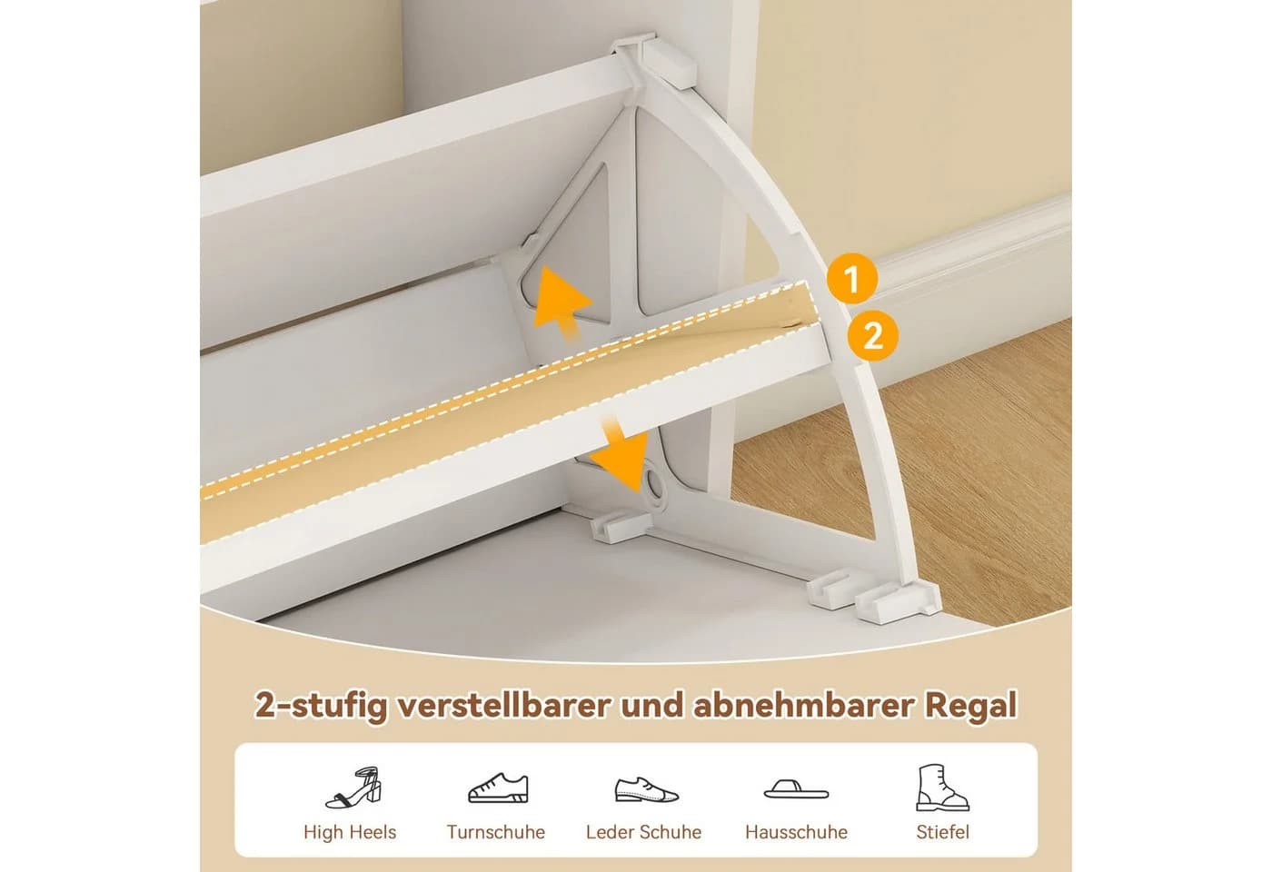 Puluomis Schuhschrank Schuhkipper Weiß mit Kippschutz - Bild 4