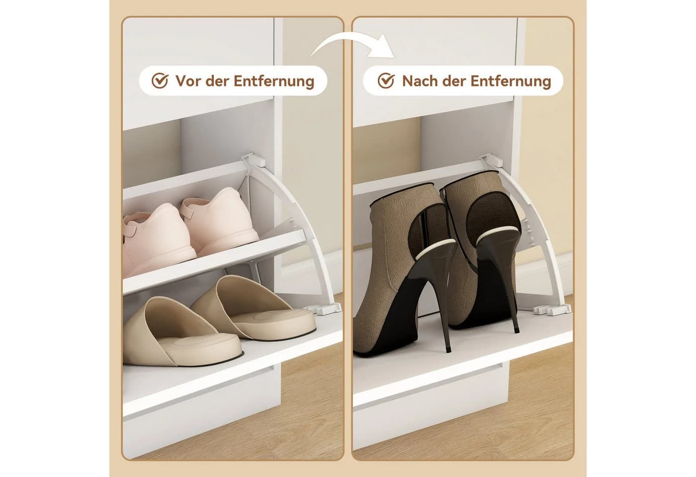 Puluomis Schuhschrank Schuhkipper Weiß mit Kippschutz - Bild 5