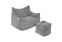 Puluomis XXL Sitzsack mit Fußhocker Grau Bild 2