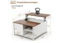 Puluomis Couchtisch mit Lift-Mechanismus Weiß Bild 5