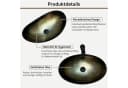 Puluomis Aufsatzwaschbecken Set mit Wasserhahn Oval Glas Gold/Schwarz Bild 4
