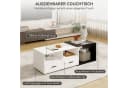 Puluomis Couchtisch ausziehbar mit Rollen und Stauraum Schwarz Weiß Bild 3