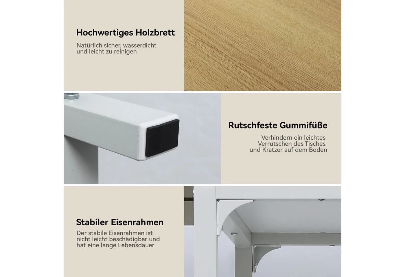 Puluomis Ausziehtisch Weiß Natur Holzplatte - Bild 5