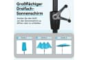 Puluomis Sonnenschirm Grau/Beige mit Kurbel UPF 50+ Bild 4